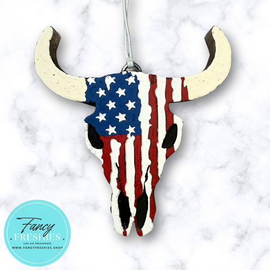 Bull Skull Flag Freshie