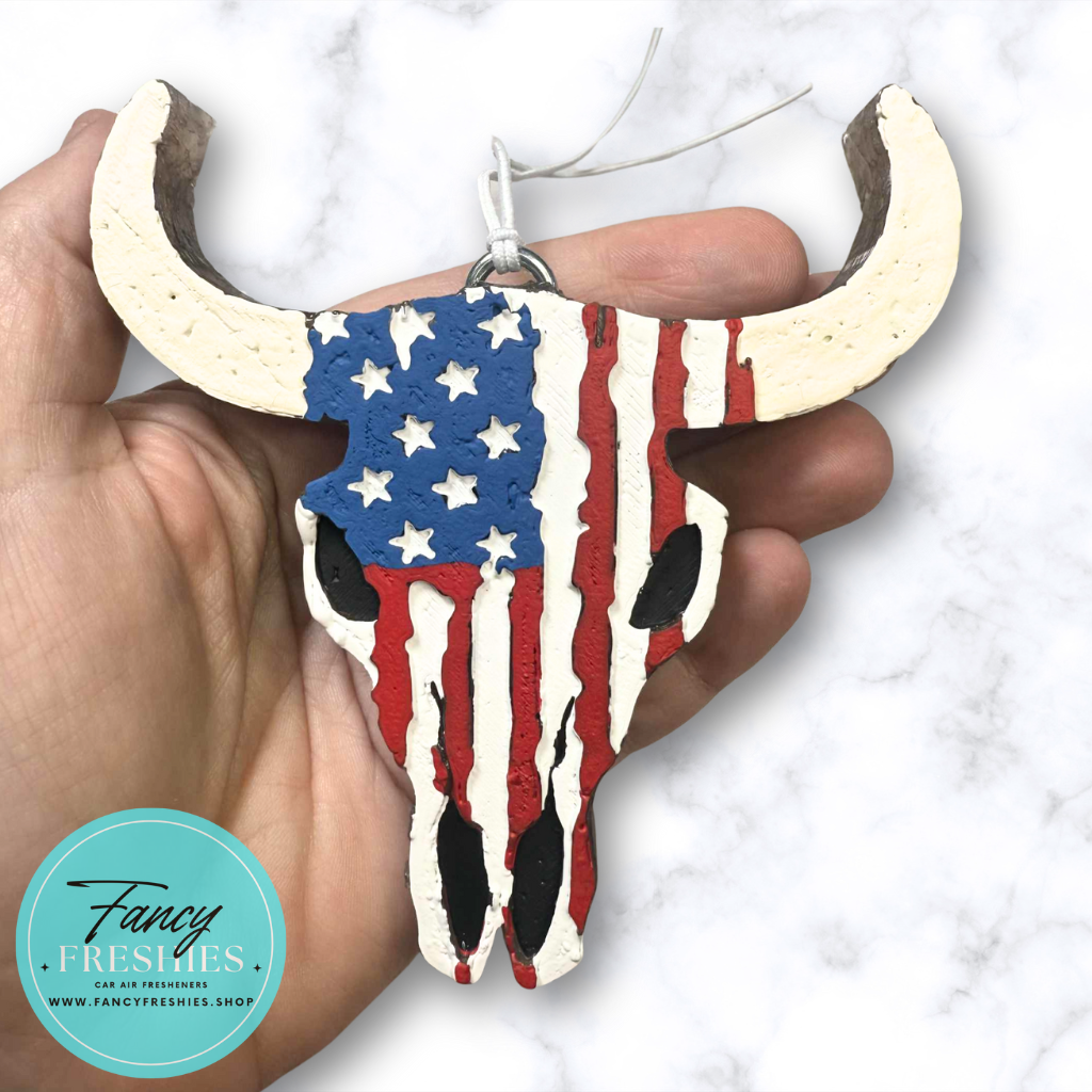 Bull Skull Flag Freshie