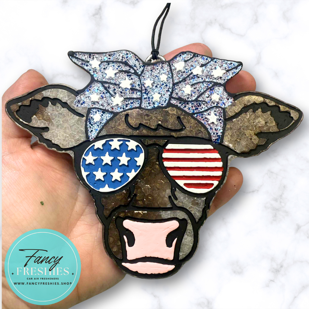 Cow With Sunglasses Freshie
