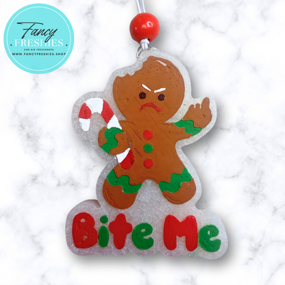 Bite Me Gingerbread Man Freshie