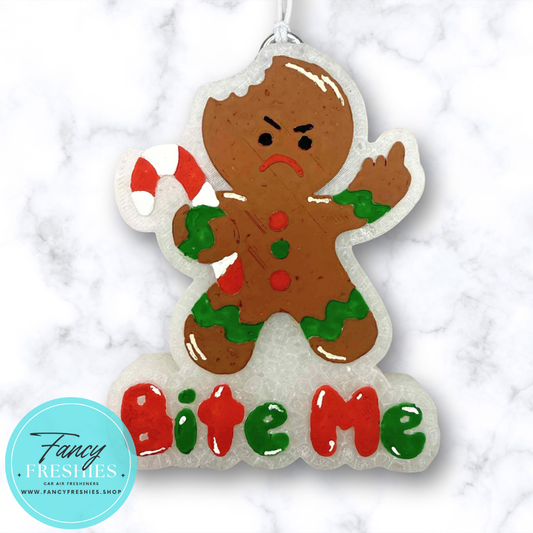 Bite Me Gingerbread Man Freshie