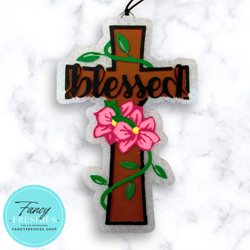 Blessed Flower Cross Freshie