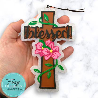 Blessed Flower Cross Freshie