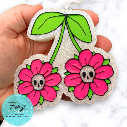 Cherry Skull Flowers Freshie