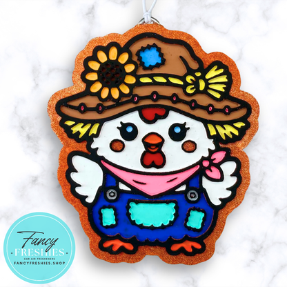 Chicken Scarecrow Freshie