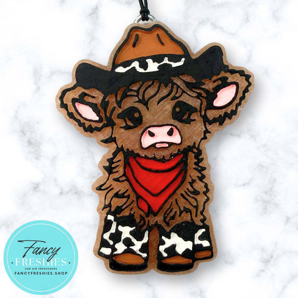 Highland Cow Cowboy Freshie